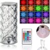 Diamond Rose Crystal Lamp & Rechargeable Usb Table Lamp